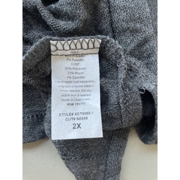 Gilli Snake Print 3/4 Sleeve Top Plus Size 2X Charcoal Gray Beige Animal Print - Picture 5 of 6